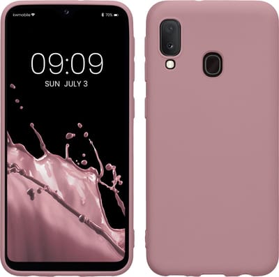 kwmobile telefoonhoesje geschikt voor Samsung Galaxy A20e - Hoesje voor smartphone - Back cover in mat oudroze