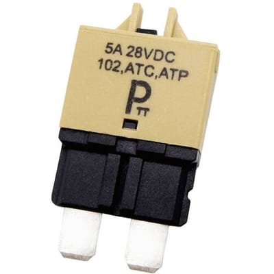 PARTS PTT Circuit Breaker Standard, type 3, Manual Reset, 5A C001-102-0091 Zekeringautomaat 5 A Lichtbruin 1 stuk(s)