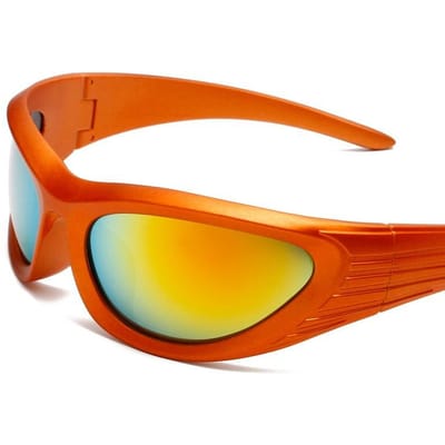 Retro Y2K Dames Zonnebril SportsPunk Zonnebril Unieke Ovalen Zonnebril Mannen Goggle Zonnebrillen Spiegel Kleurrijk Y2K Brillen