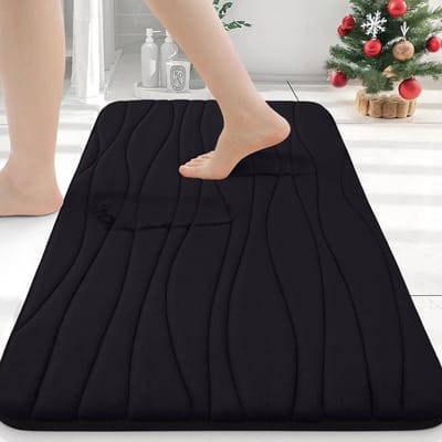 Olanly Badmat - Antislip - Absorberende Badmat - Badkamermat - Douchemat - 61x90 cm - Zwart