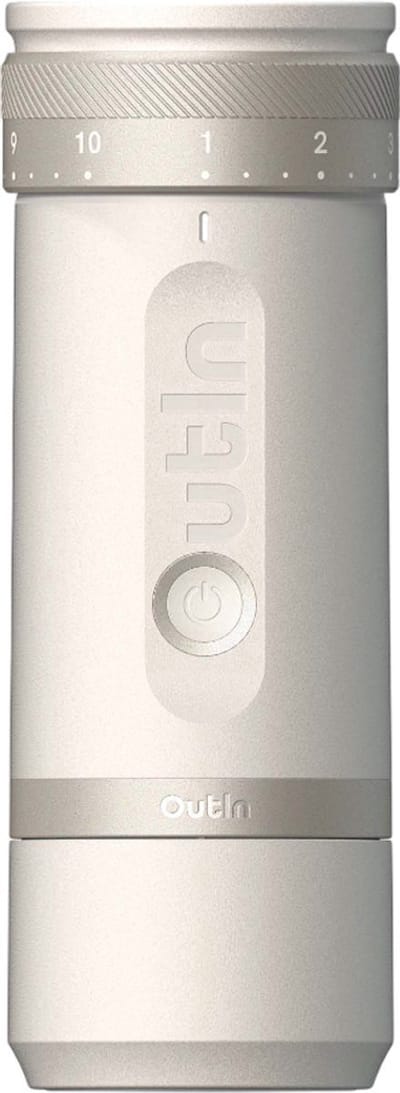 OutIn - Fino Draagbare Elektrische Koffiemolen | 28 Maalgraadinstellingen | USB‑C Oplaadbaar | 38 mm Conische Molens
