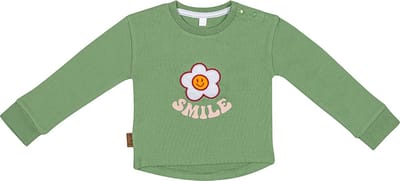 Frogs and Dogs - Flower Power Sweater Smile | Groen - Katoen - Maat 50/56