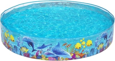 Peuter zwembad met glijbaan Bestway 55031-17 Fill'N Fun kinderbadje Odyssey244 x 244 x 46 cm - Meerkleurig Peuter zwembad met glijbaan