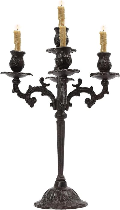 Kaarsenhouder met 5 armen - Kandelaar Vintage - Romantische Sfeer Creëren - Hoogwaardige ijzeren constructie - 43 cm hoog - Bruin