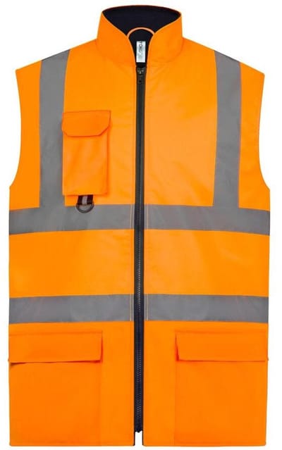 Yoko Gewatteerde bodywarmer signalisatie YHV005 - Hi Vis Orange - XXL