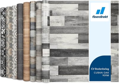 FLOORDIREKT PVC-Vloeren - Cuban Oak 909M - Vinyl Vloeren - Tegeloptiek - Dikte 2,8 mm - 100 x 100 cm