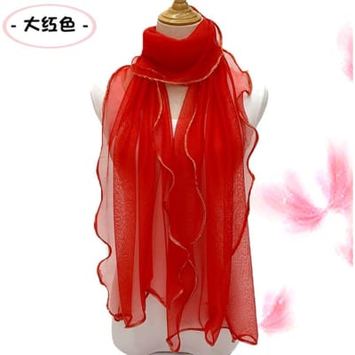 Écharpes Châles Foulards de Tête Bandeaux Cache-cou Hijabs Écharpe d'été Protection Solaire Châle pour Climatisation Couvre-chef Turban pour Dames Femmes red