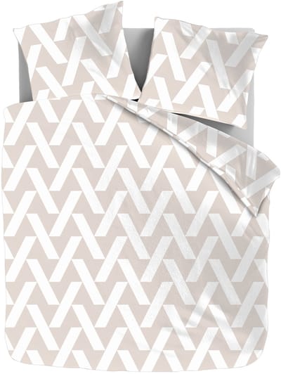 Dekbed-Discounter - Fresh and Co Dekbedovertrek 200 x 200/220 cm - Dubbele instopstrook - Wasbaar op 40 graden - Inclusief 2 kussenslopen - Stacking Triangles
