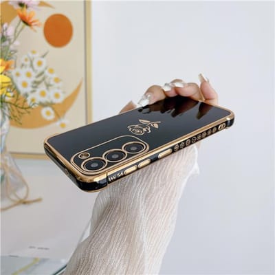 Voor Samsung Galaxy S23 Ultra Luxe Plating Roos Bloem Telefoonhoesje Voor Samsung S22 S21 S24 S25 A16 A14 A55 A25 A52 A53 A54 Hoes For S25 Plus
