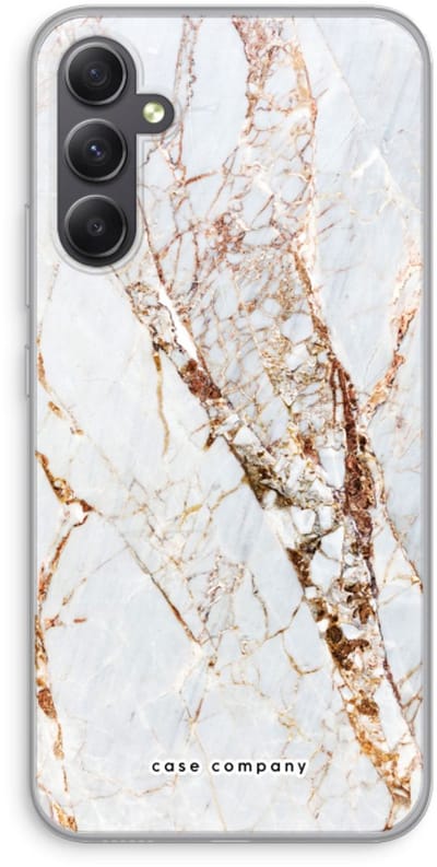 Case Company® - Hoesje geschikt voor Samsung Galaxy A34 hoesje - Goud marmer - Soft Cover Telefoonhoesje - Bescherming aan alle Kanten en Schermrand
