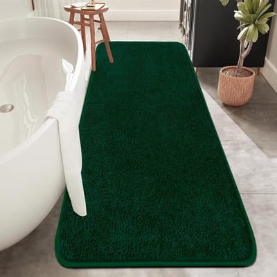 Extra grote badmat microvezel 50 x 120 cm – ultrazachte absorberende antislip badkamermat, anti-schimmel en machinewasbaar, groen