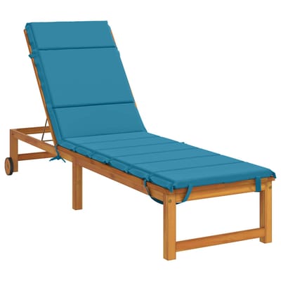 vidaXL - Ligstoel - Kussen - GEMERT - 100% - Polyester - Lichtblauw