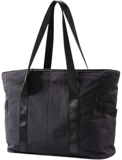 QTTVBTNA - Dames Schoudertas / Handtas - Nylon Tote Bag - Dames Reistas Met Rits - Lichtgewicht & Ruim - Voor Werk Reizen Sport - Zwart - 1 stuk