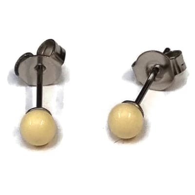 Aramat Jewels | Oorbellen | Oorbellen – Witte Bolletjes Metaal (4mm) | | | |4mm | Staal | Kinderen, Volwassenen | Verkleurd niet