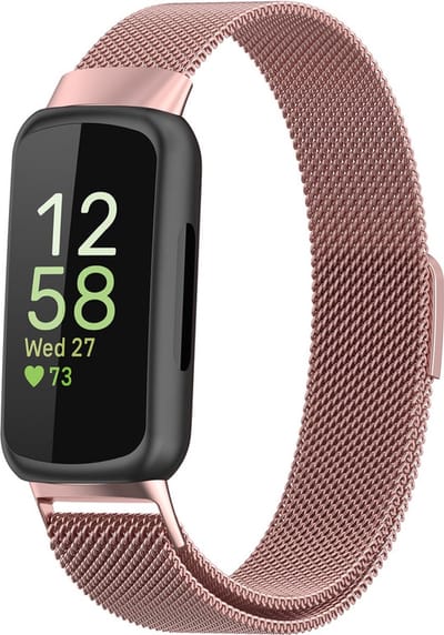 Milanees bandje - geschikt voor Fitbit Inspire 3 - rosekleurig