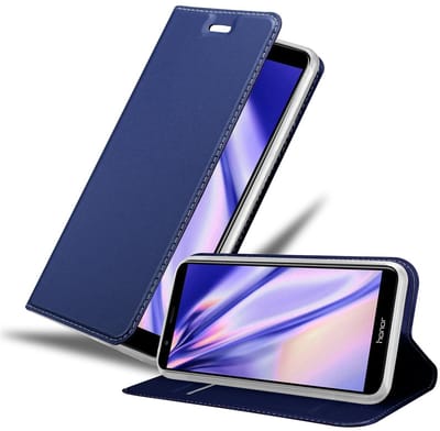 Cadorabo Hoesje geschikt voor Honor 7X in CLASSY DONKER BLAUW - Beschermhoes met magnetische sluiting, standfunctie en kaartvakje Book Case Cover Etui