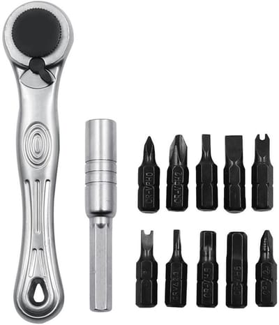 12-delig - schroevendraaierset - Geschikt voor reparatie, demontage en montage van diverse dagelijkse huishoudelijke apparaten - zilver - metaal - 125*85*22mm