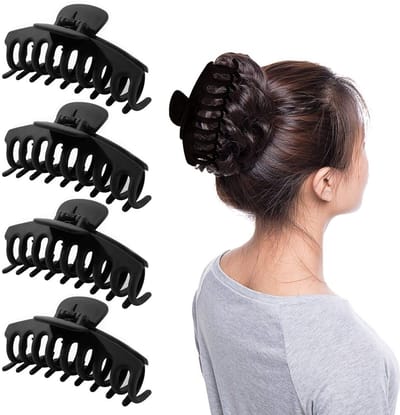 Dailygoods - Grote Haarclips - 4 Stuks Antislip Haaraccessoires voor Dik Haar