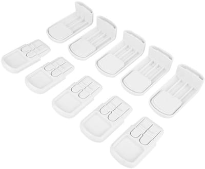 Dailygoody - Baby Veiligheidssloten - Bescherming voor Kinderen - 5 Stuks - Kleurvarianten Wit, Zwart, Bruin - Veilig Thuis - Geschikt voor Kasten en .