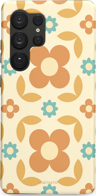 Casetastic hoesje geschikt voor Samsung Galaxy S25 Ultra - Dubbellaagse bescherming - Retro verlangen - Fashion Case - Crème Perzik Goud