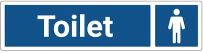 Heren toilet deurbordje met zelfklevende strip | Forex Re materiaal | 20 x 5 cm