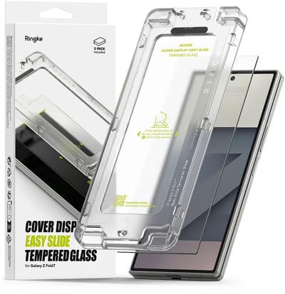 Ringke Cover Display Easy Slide Geschikt voor Samsung Galaxy Z Fold 8 Ultra / Z Fold 7 | 2-Pack Screen Protector met Jig | 9H Volledig Dekkend Tempered Glass | Case Friendly | Gemakkelijke Installatie
