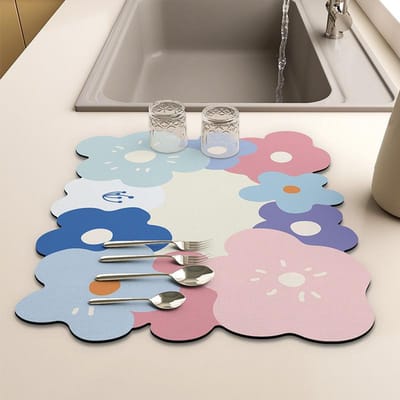 Romige Lucht Keuken Afvoer Mat Aanrecht Diatomeeën Modder Vocht-absorberende Mat Wastafel Olie-absorberende Vaatwasser Zwembad Mat 30*50cm
