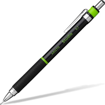 Aristo vulpotlood - WD1 - lijnbreedte 0.35mm - hardheid HB - met gum - zwart/geel - AR-85103