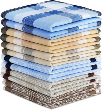 Set van 12 Heren Zakdoeken - Zachte Katoenmix 40 cm x 40 cm - Perfect voor Bruiloften, Feestelijke Evenementen en Dagelijks Gebruik