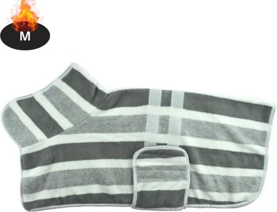 Livano Hondenbadjas - Hondenhanddoek - Voor Honden - Hondenkleding - Hondentrui - Hoodie - Sneldrogend - Grijs - M