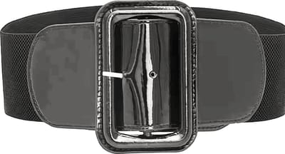 BamBella ® - Riem Maat Onesize - Datex Zwart (Mix latex en stof) Mode Body Gothic Goth taille riem Gesp Groot