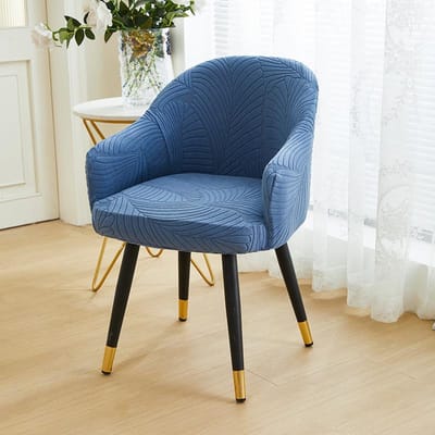 Gebogen Eetkamerstoelhoes Eenvoudig Groot Blad Gesneden Velvet Make-up Stoelhoes Elastisch All-inclusive Universeel Hoge Fauteuilhoes 40*43cm