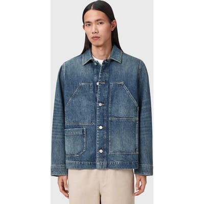 AllSaints Mukesh Jacket Mid Indigo Taglia: XS | Giacche di jeans Outlet | Uomo | Blu