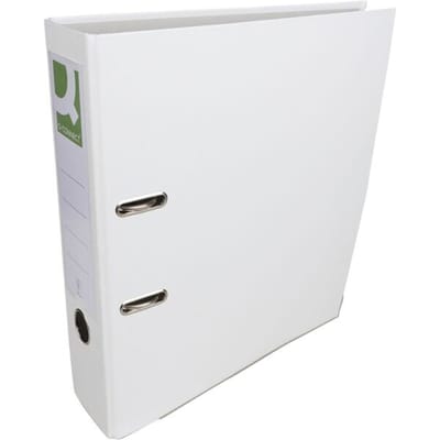 Q-CONNECT ordner, voor ft A4, uit PP en papier, met beschermrand, rug van 8 cm, wit