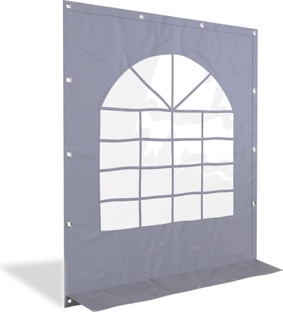 Partytent zijwand met raam | 2m breed | 2m hoog | PVC Premium - Grijs