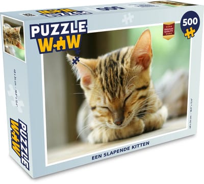 Puzzel Een slapende kitten - Legpuzzel - Puzzel 500 stukjes