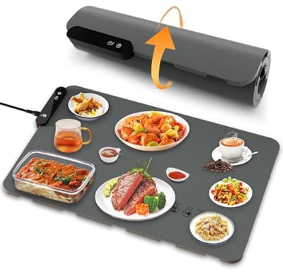 Elektrische Voedselverwarmer met Verstelbare Temperatuur - Flexibele Opvouwbare Verwarmingsplaat voor Feestjes en Dressoirs