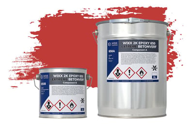 Wixx 2K Epoxy 650 Extreme Betoncoating - 10L - RAL 3020 | Verkeersrood