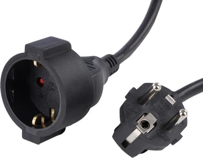Q-Link verlengsnoer - randaarde - H05VV-F - 3 x 1.5 mmÂ² - zwart - 10 m