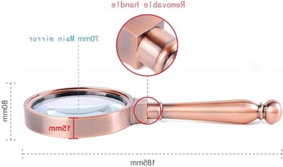 Juweliersloep - Monocle Leesbril - Lezen en Inspecteren - Grote Optische Lens - 70 mm Diameter - Goud