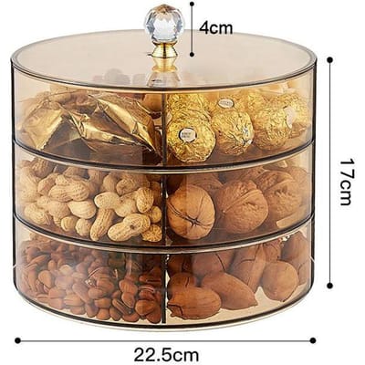 Plastic Fruit Schalen Multi Vakken Noten Gedroogd Fruit Opbergschalen met Deksel Suikerdozen Huishoudelijke Snack Snoep Containers Decoratie