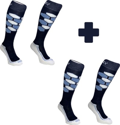 Hingly Skisokken 2-pack HexaSki Blauw -Wit 39-42