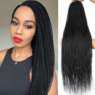 Dailygoods- Gehaakt Haar 61 cm - Senegalese Twist - Synthetisch - 8 Stuks - Warm Water Instelling - Natuurlijke Textuur - Vlechten