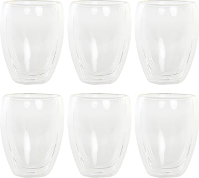 Items koffieglazen dubbelwandig - set 6x - latte macchiato glazen - 350 ml