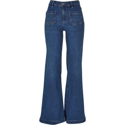 Urban Classics Ladies’ Vintage Flared Denim Jeans Jeans denim-blauw W26L33