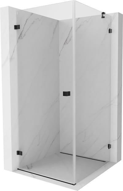 Mexen Lunar-B draaideur douchecabine links 80 x 80 , transparant, zwart - 832-080-080-70-00-L