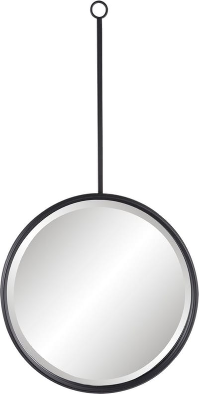 Clayre & Eef Wandspiegel 40*3*77 cm Zwart Ijzer Grote Spiegel Muur Spiegel