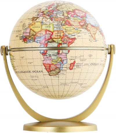 Famanu – Wereldbol, kindereducatief, kleurrijke details van landen en oceanen, geografisch leermiddel, educatief speelgoed, inzicht in wereldkaarten
