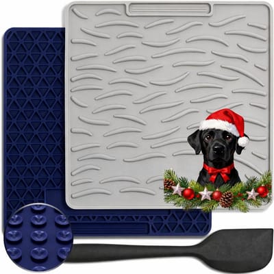 Famanu – Intelligentiespeelgoed voor honden - 2 structuren + spatel + e-book hondenspeelgoed - anti-schrokbak - hondenspeelgoed - onverwoestbare likmat