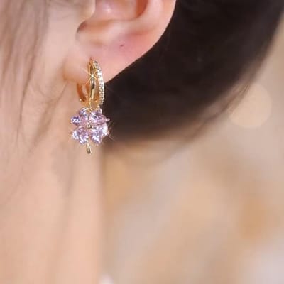 Boucles d'oreilles magnétiques amincissantes Atic pour femmes, pendantes en strass étincelants, pierre de quartz, boucles d'oreilles de drainage Atic brown